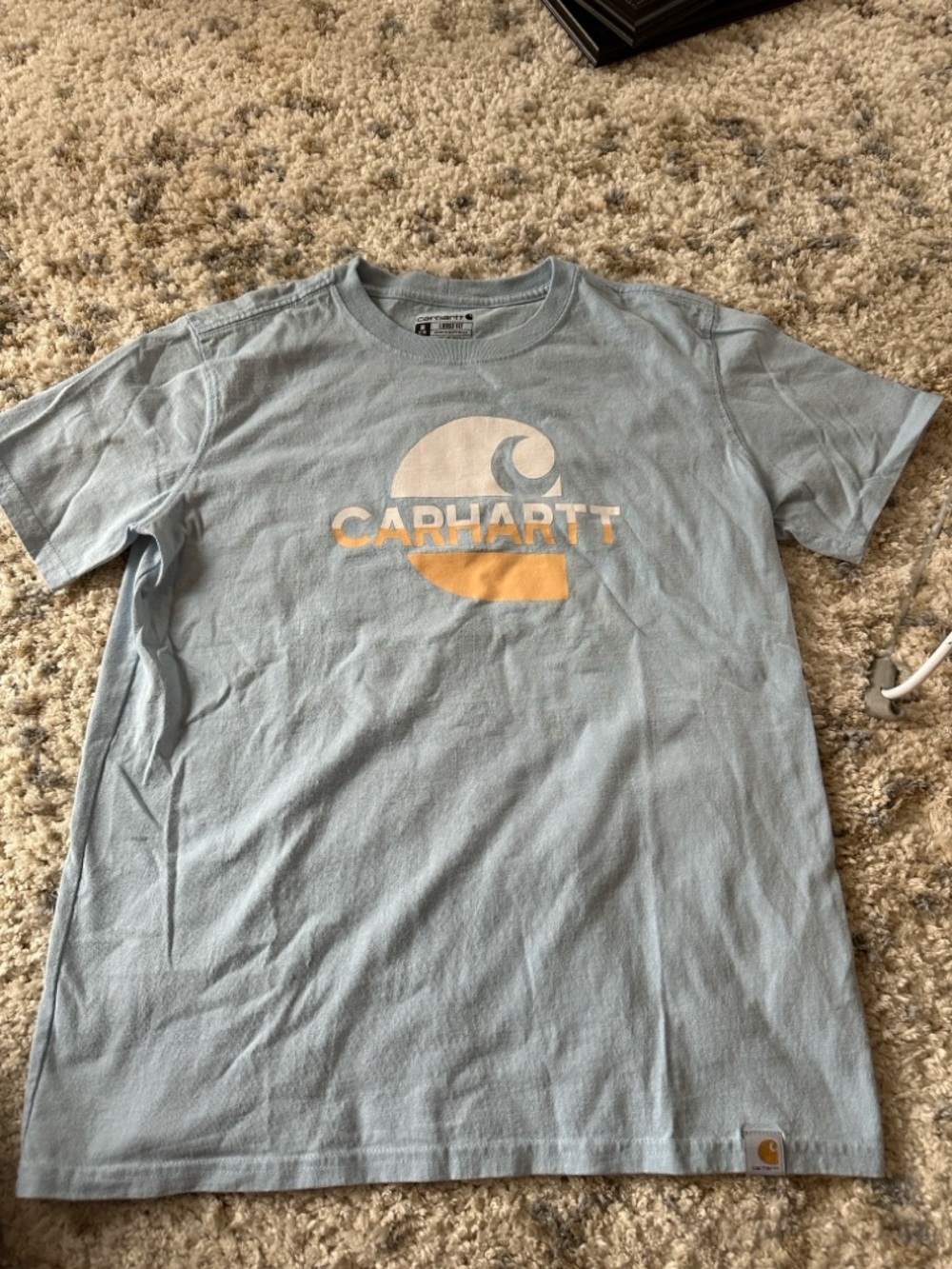 Carhartt Light Blue Tee with Yellow Logo